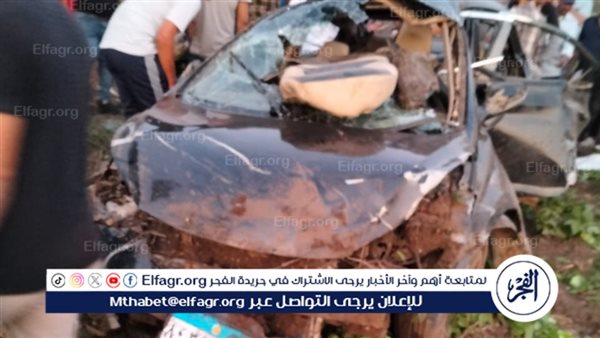 مصرع شخص وإصابة 4 آخرين نتيجة انقلاب سيارة على طريق قويسنا بالمنوفية